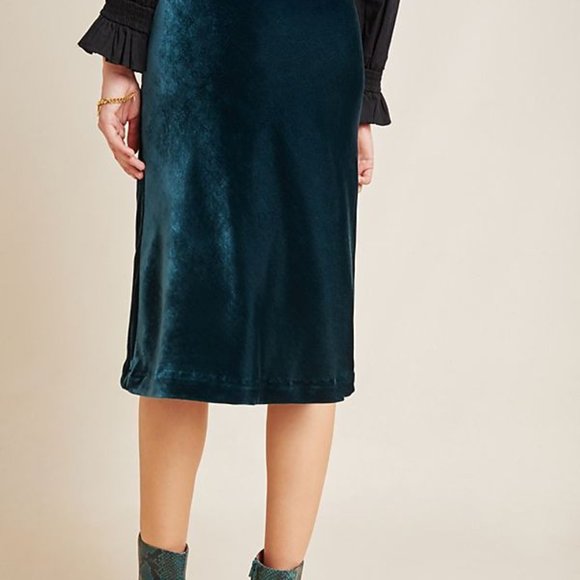 Anthropologie Kelly Velvet Midi Skirt - Picture 2 of 7